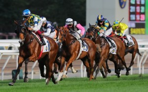 Galaxy Patch pulls clear of his rivals at Sha Tin on December 10. Photo: Kenneth Chan