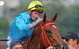 James McDonald enjoys a recent Sha Tin winner. Photos: Kenneth Chan