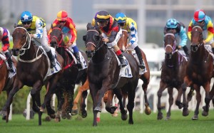 Andrea Atzeni boots Nimble Nimbus home in Sunday’s Group Three Centenary Vase (1,800m) at Sha Tin. Photos: Kenneth Chan