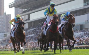 Ka Ying Generation (left) and Galaxy Patch (right) finish behind Massive Sovereign in the Hong Kong Derby. Photo: Kenneth Chan