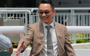 Jimmy Ting enjoys Thunder Blink’s victory at Sha Tin on Sunday. Photo: Kenneth Chan