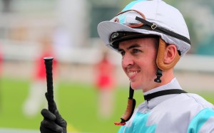 Ben Thompson enjoys his win aboard Daily Trophy at Sha Tin on Saturday. Photos: Kenneth Chan
