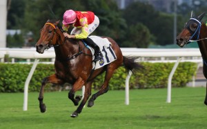 Luke Ferraris guides My Wish to an impressive win at Sha Tin. Photos: Kenneth Chan
