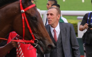 John Size looks over Ensued after the four-year-old’s weekend success. Photo: Kenneth Chan
