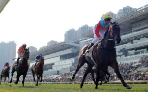 Ka Ying Rising scorches to victory in the Group One Centenary Sprint Cup. Photos: Kenneth Chan