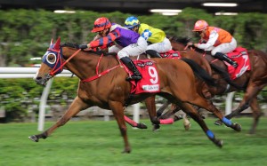 Alexis Badel guides Happy Together to victory in last year’s January Cup. Photos: Kenneth Chan