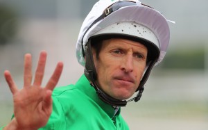 Hugh Bowman celebrates his fourth win of the afternoon at Sha Tin. Photos: Kenneth Chan