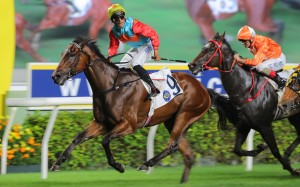 Karis Teetan enjoys his victory aboard Ka Ying Rising last season. Photo: Kenneth Chan