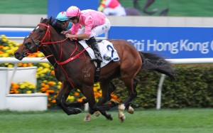 Sky Jewellery salutes under Hugh Bowman to kick off John Size’s Sunday four-timer. Photo: Kenneth Chan