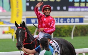 Karis Teetan is all smiles after landing a treble at Sha Tin. Photos: Kenneth Chan
