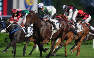 Light Years Charm cruises to victory under Zac Purton at Sha Tin on Sunday. Photos: Kenneth Chan