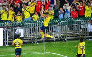 Cristiano Ronaldo (centre) celebrates during the Saudi Super Cup final football match between Al-Nassr and Al-Ahli in Hong Kong on August 23. Photo: Xinhua