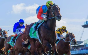 Ka Ying Rising wins The Everest under Zac Purton. Photos: HKJC