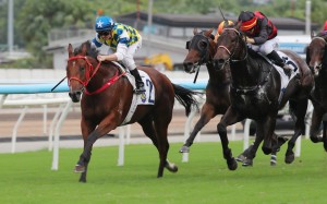 Patch Of Stars soars clear for Zac Purton to win last month. Photos: Kenneth Chan