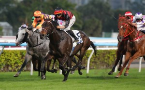 Jerry Chau boots home Sky Joy at Sha Tin. Photos: Kenneth Chan
