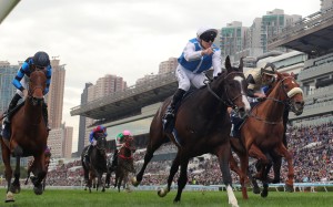 Sosie and Maxime Guyon win the Longines Hong Kong Vase. Photos: Kenneth Chan