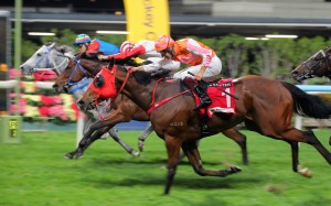 Kaholo Angel (far side) dead-heats with Helene Feeling (1). Photos: Kenneth Chan