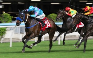 Lo Rider scores first up at Happy Valley under Harry Bentley. Photos: Kenneth Chan