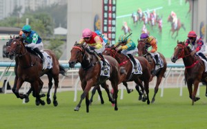 My Wish wins the Sha Tin Trophy under Alexis Badel. Photos: Kenneth Chan