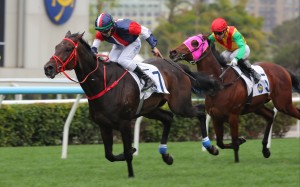 Derek Leung boots home Numbers in last month’s Group Three Centenary Vase at Sha Tin. Photos: Kenneth Chan