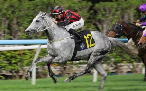 Outgate scores under Angus Chung. Photos: Kenneth Chan.