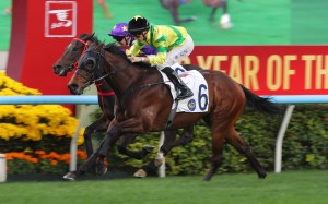 Riding Together scores at Sha Tin ridden by Dylan Browne McMonagle. Photos: Kenneth Chan