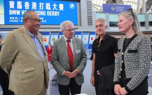 Nick Etches (second from left) at the Hong Kong Derby barrier draw. Photos: Kenneth Chan