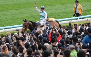 Voyage Bubble, ridden by Zac Purton, returns after winning the Group One Hong Kong Mile at Sha Tin. Photos: Kenneth Chan