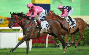 Andrea Atzeni guides Sky Jewellery to victory at Sha Tin. Photos: Kenneth Chan