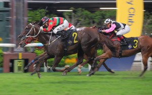 Tycoon Resources, ridden by Angus Chung, wins at Happy Valley. Photos: Kenneth Chan