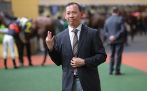 Cody Mo celebrates a treble at Happy Valley. Photos: Kenneth Chan