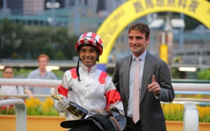 David Eustace celebrates at Happy Valley. Photos: Kenneth Chan