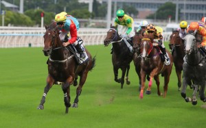 Ka Ying Rising dominates his rivals under Zac Purton in a Sha Tin trial. Photos: Kenneth Chan