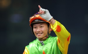 Nichola Yuen celebrates her first Happy Valley winner. Photos: Kenneth Chan