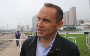 Chris Waller at Sha Tin trackwork in 2015. Photo: Kenneth Chan
