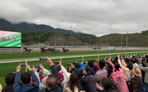 Fans clamour to get a piece of the action at Conghua Racecourse. Photo: SCMP