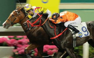 Winner Supreme (left) holds off Simply Big at Sha Tin on Wednesday night. Photos: Kenneth Chan