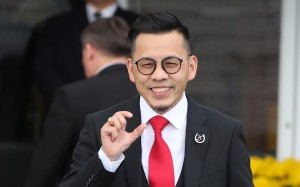 Trainer Frankie Lor teams up with his brother-in-law Peter Ho at Sha Tin on Saturday. Photos: Kenneth Chan