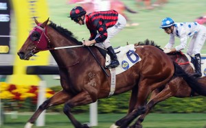 Good Standing wins under Zac Purton in February over 1,600m in Class Two. Photos: Kenneth Chan