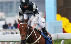 Exultant easily wins the Hong Kong Gold Cup earlier this year under Zac Purton. Photos: Kenneth Chan