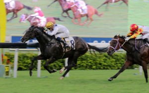 Vincent Ho boots Golden Sixty to victory at Sha Tin on Saturday. Photo: Kenneth Chan