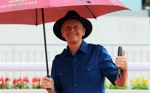 Trainer John Moore celebrates a winner. Photos: Kenneth Chan