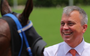Caspar Fownes is all smiles after one of his winners on Sunday. Photos: Kenneth Chan