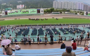 Curling Luxury races away to win in front of a tiny Sha Tin crowd. Photo: Kenneth Chan