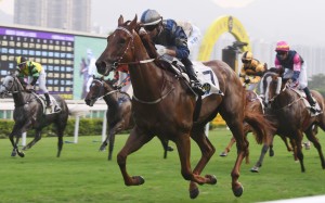Aethero dashes to victory at Sha Tin on Saturday. Photos: Kenneth Chan