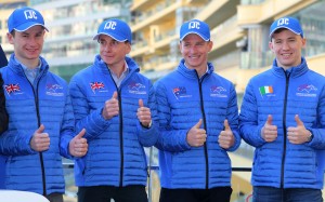Oisin Murphy, Ryan Moore, James McDonald, Colin Keane are all smiles at the International Jockeys’ Championship launch on Tuesday. Photo: Kenneth Chan