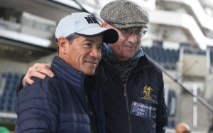 Tony Cruz with Alain de Royer Dupre at the HKIR barrier draw on Thursday morning. Photos: Kenneth Chan
