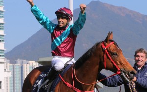 An ecstatic Joao Moreira after Beat The Clock’s win. Photos: Kenneth Chan
