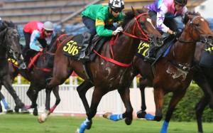 Joao Moreira trials Extra Brut in October. Photo: Kenneth Chan