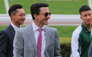 Douglas Whyte is all smiles after Xponential’s victory at Sha Tin on Saturday. Photos: Kenneth Chan